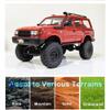 GoolRC RC Truck, WPL C54 RC Crawler 1/16 Scale Remote Control Car, 4WD All Terrain Off Road RC Rock Crawler, 2.4GHz RC Climbing Car with LED Lights and 2 Batteries for Adults (Red) view 3