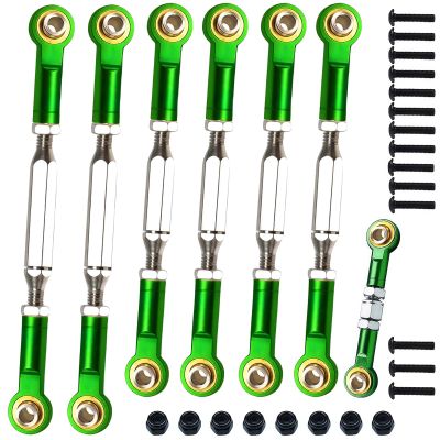 Stainless Steel Adjustable Turnbuckles/Camber Links with Rod Ends Set for 1/10 Traxxas Slash 4X4/2WD, Rustler 4X4/2WD, Stampede 4X4/2WD, Hoss 4X4,Bandit/VXL RC Car Hops Up Parts(Green)