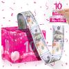 15th Birthday Gifts for Girls Hot Pink 15th Birthday Money Box for Cash Gifts Pull Surprise Bday Money Gift Boxes with Pull Out Card for Kids Pink 15 Year Old Bday Christmas Party Supplies view 1