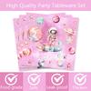 118 Pcs Outer Space Girls Birthday Decorations Pink Astronauts Tablecloth Paper Dinner Plates Napkins Forks Cups Banner for Space Theme Girls Baby Shower 1st 2nd 3rd 4th Birthday Party Supplies view 4