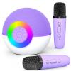 Mgaolo Mini Karaoke Machine for Kids Adults,Portable Bluetooth Speaker with 2 Wireless Microphones,Gift Toys with MP3 Player for Boys Girls 3-12 Year Old Birthday Family Home Party Present (Purple) view 1