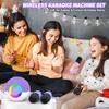 Mgaolo Mini Karaoke Machine for Kids Adults,Portable Bluetooth Speaker with 2 Wireless Microphones,Gift Toys with MP3 Player for Boys Girls 3-12 Year Old Birthday Family Home Party Present (Purple) view 4
