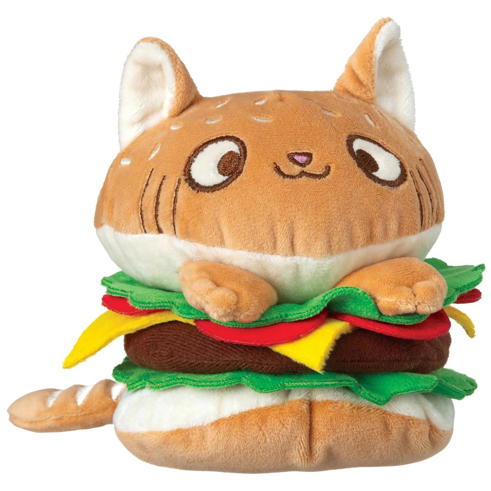 Amscan Small Multicolor Kitty/Burger Plush (1 Pc.) - 5" x 4.2" - Soft Adorable Party Favor - Perfect for Birthdays, Themed Events & Kids Parties