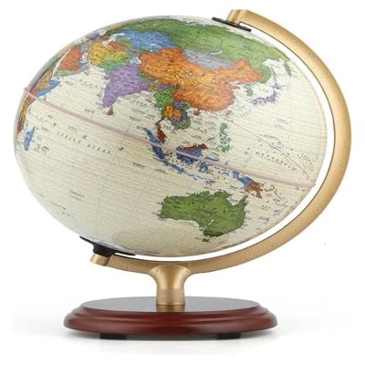 NTIYOU Geographic Globes The Latest Version of The World Globe with Wooden Shelves, Antique Geographical Light Light Led High -Definition Map Earth Studio