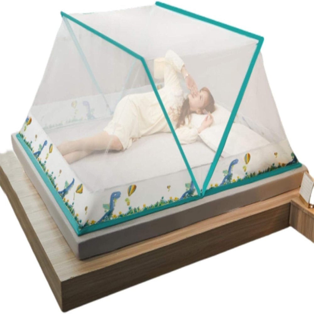RhLLvJ Mosquito Net Bed Canopy Breathable Dustproof Portable Foldable Bottomless Mosquito Flip Mosquito(Green,60 * 130cm)