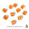Luck Lab 10 Piece 19 mm Dice Pack - Acrylic and Translucent D6 Dice, Square w/Rounded Edge for Casino, Craps, RPG MTG DND Dice Table Games and Board Games (Orange) view 3