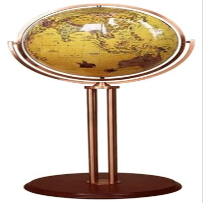 NTIYOU Geographic Globes Floor Stand Educational World Globe with Round Wooden Base Globe for Home Decor World Globe 16.5 Inch Office Decor Globe Studio(A)
