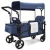 MOMFANN Stroller Wagon for 2 Kids, Baby Wagon Stroller with Adjustable Handle for Infants and Toddlers Includes Canopy & Organizer, Foldable and Convenient for Storage, Blue view 1