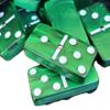 Marion Domino Double 6 Green Marbleized Jumbo Tournament Professional Size w/Spinners in Elegant Black Velvet Case. view 3
