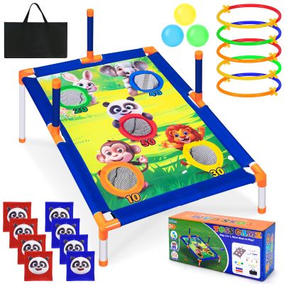 Subao Bean Bag Toss Game,3 in 1 Cornhole Set,Kids Outdoor Games,Sports & Outdoors Play Toys for Toddler Boys Girls 3 4 5 6 7 8 9,Ring Toss Game for Yard Lawn Party Family,Toys Gifts for Kids Age 3+