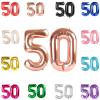 50 Balloon Number, Rose Gold Number 50th Birthday Balloons 40 Inch, 50 Years Old Rose Gold Birthday Decorations for Men Women, 50th Anniversary Decorations view 1