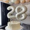 25 Balloon Number, Cream Number 25th Birthday Balloons 40 Inch, 25 or 52 Years Old Cream Birthday Decorations for Men Women, 25th Anniversary Decorations view 4