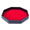 11.5 Inches Dice Rolling Tray, Leather Dice Tray, Felt Lined PU Leather Octagon Dice Tray (Red) view 1