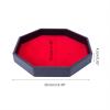 11.5 Inches Dice Rolling Tray, Leather Dice Tray, Felt Lined PU Leather Octagon Dice Tray (Red) view 2