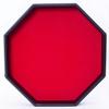 11.5 Inches Dice Rolling Tray, Leather Dice Tray, Felt Lined PU Leather Octagon Dice Tray (Red) view 3