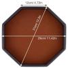 11.5 Inches Dice Rolling Tray, Leather Dice Tray, Felt Lined PU Leather Octagon Dice Tray (Brown) view 2