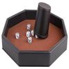 11.5 Inches Dice Rolling Tray, Leather Dice Tray, Felt Lined PU Leather Octagon Dice Tray (Brown) view 4