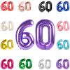60 Balloon Number, Purple Number 60th Birthday Balloons 40 Inch, 60 Years Old Purple Birthday Decorations for Men Women, 60th Anniversary Decorations view 1