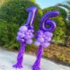 60 Balloon Number, Purple Number 60th Birthday Balloons 40 Inch, 60 Years Old Purple Birthday Decorations for Men Women, 60th Anniversary Decorations view 3