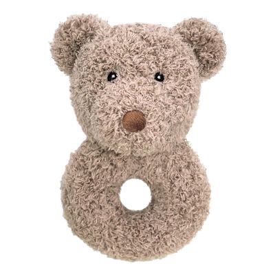 Doindute Baby Teddy Bear Soft Rattle Toy, Plush Bear Infant Shaker Rattle Easy-Grasp Stuffed Animal Toy, Gifts for Newborns Babies Toddlers Boys Girls, Brown, 6 Inches