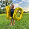 10 Balloon Number, Gold Number 10th Birthday Balloons 40 Inch, 10 Years Old Gold Birthday Decorations for Boys Girls, 10th Anniversary Decorations view 3