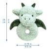 Doindute Baby Dragon Soft Rattle Toy, Plush Dinosaur Infant Shaker Rattle Easy-Grasp Stuffed Animal Toy, Gifts for Newborns Babies Toddlers Boys Girls, Green, 6 Inches view 2