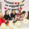15Pcs Welcome Home Decorations, Black Glitter We Missed You So Much Banner Welcome Back Hanging Swirls Kit Welcome Home Sign, Homecoming Party Decorations view 2