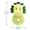 Doindute Baby Triceratops Soft Rattle Toy, Plush Dinosaur Infant Shaker Rattle Easy-Grasp Stuffed Animal Toy, Gifts for Newborns Babies Toddlers Boys Girls, Green, 6.3 Inches view 2