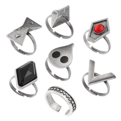 HEYXI 7Pieces Hu Cosplay Finger Rings Cosplay s Halloween for Carnival Show Costume Accessories
