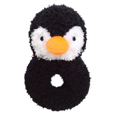 Doindute Baby Penguin Soft Rattle Toy, Plush Penguin Infant Shaker Rattle Easy-Grasp Stuffed Animal Toy, Gifts for Newborns Babies Toddlers Boys Girls, Black, 5.5 Inches