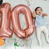 10 Balloon Number, Rose Gold Number 10th Birthday Balloons 40 Inch, 10 Years Old Rose Gold Birthday Decorations for Boys Girls, 10th Anniversary Decorations view 2