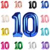 10 Balloon Number, Metallic Blue Number 10th Birthday Balloons 40 Inch, 10 Years Old Metallic Blue Birthday Decorations for Boys Girls, 10th Anniversary Decorations view 1