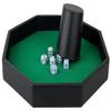 11.5 Inches Dice Rolling Tray, Leather Dice Tray, Felt Lined PU Leather Octagon Dice Tray (Green) view 4