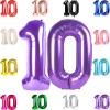 10 Balloon Number, Purple Number 10th Birthday Balloons 40 Inch, 10 Years Old Purple Birthday Decorations for Boys Girls, 10th Anniversary Decorations view 1