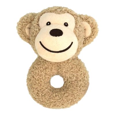 Doindute Baby Monkey Soft Rattle Toy, Plush Monkey Infant Shaker Rattle Easy-Grasp Stuffed Animal Toy, Gifts for Newborns Babies Toddlers Boys Girls, Light Brown, 6 Inches