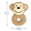 Doindute Baby Monkey Soft Rattle Toy, Plush Monkey Infant Shaker Rattle Easy-Grasp Stuffed Animal Toy, Gifts for Newborns Babies Toddlers Boys Girls, Light Brown, 6 Inches view 2
