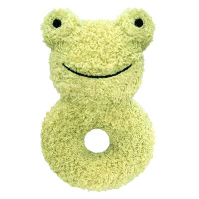 Doindute Baby Frog Soft Rattle Toy, Plush Frog Infant Shaker Rattle Easy-Grasp Stuffed Animal Toy, Gifts for Newborns Babies Toddlers Boys Girls, Green, 6 Inches