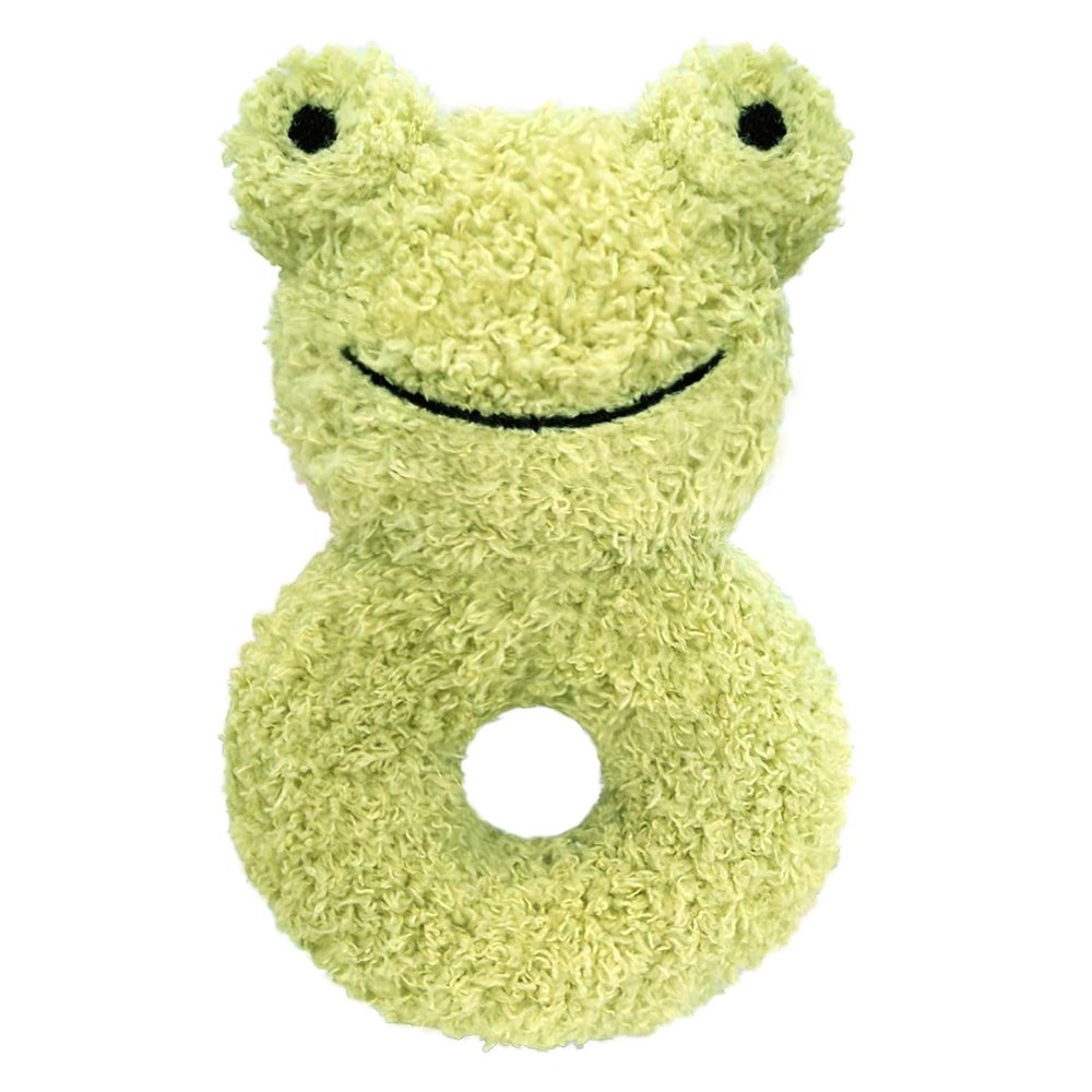 Doindute Baby Frog Soft Rattle Toy, Plush Frog Infant Shaker Rattle Easy-Grasp Stuffed Animal Toy, Gifts for Newborns Babies Toddlers Boys Girls, Green, 6 Inches
