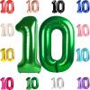 10 Balloon Number, Green Number 10th Birthday Balloons 40 Inch, 10 Years Old Green Birthday Decorations for Boys Girls, 10th Anniversary Decorations view 1