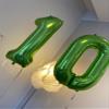 10 Balloon Number, Green Number 10th Birthday Balloons 40 Inch, 10 Years Old Green Birthday Decorations for Boys Girls, 10th Anniversary Decorations view 2