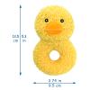 Doindute Baby Duck Soft Rattle Toy, Plush Duck Infant Shaker Rattle Easy-Grasp Stuffed Animal Toy, Gifts for Newborns Babies Toddlers Boys Girls, Yellow, 5.3 Inches view 2