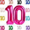 10 Balloon Number, Hot Pink Number 10th Birthday Balloons 40 Inch, 10 Years Old Hot Pink Birthday Decorations for Boys Girls, 10th Anniversary Decorations view 1