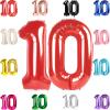 10 Balloon Number, Red Number 10th Birthday Balloons 40 Inch, 10 Years Old Red Birthday Decorations for Boys Girls, 10th Anniversary Decorations view 1