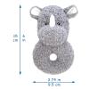 Doindute Baby Rhino Soft Rattle Toy, Plush Rhino Infant Shaker Rattle Easy-Grasp Stuffed Animal Toy, Gifts for Newborns Babies Toddlers Boys Girls, Gray, 6 Inches view 2