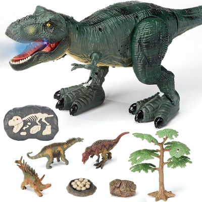 EKU EASYKU 21inches Large Remote Control Dinosaur Toys Sound, Light, Roaring, Mist Spray, Realistic Walking T-Rex RC Tyrannosaurus Dinosaur Toys for Kids Boys Girls 3-10 Years Old