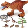 EKU EASYKU 21inches Large Remote Control Dinosaur Toys for Boys Girls 3-10 Years Old RC Tyrannosaurus Dinosaur Toys Sound, Light, Roaring, Mist Spray, Realistic Walking T-Rex view 1