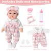 BDDOLL 12'' Baby Doll and Clothes Accessories Playset with Feeding Bottle Pacifier First Baby Dolls for Toddlers 36 Months and Up view 2