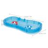 1set Doll House Swimming Pool: Miniature Beach Umbrellas Folding Loungers Swimming Pool Swimming Rings Fishing Boat with Oars view 2