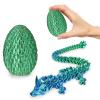 Small Dragon Eggs with Dragon Inside, 3D Printed Surprise Funny Gifts for Kids, Articulated Dragon Fidget Toys for Adults, Executive Desk Toys Office Room Dcor (Christmas Green) view 1