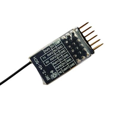 SPARKHOBBY ELRS 2.4G 5CH PWM ExpressLRS Receiver with 2.0dBi 2.4G Copper Pipe Antenna PWM/CRSF Protocol for RC FPV Fixed Wing Drones (1PC BK ELRS 5CH PWM)